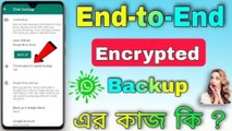 WhatsApp ~ এর End to End Encryption কি  এবং এর কাজ কি || How To Use End to End Encrypted Backup