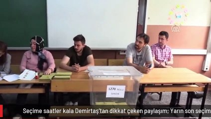 Seçime saatler kala Demirtaş'tan dikkat çeken paylaşım: Yarın son seçim olabilir