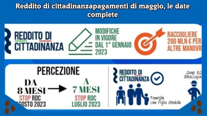 Reddito di cittadinanzapagamenti di maggio, le date complete