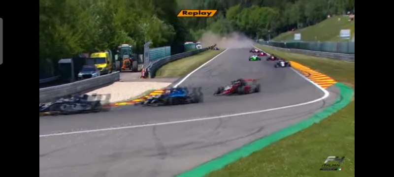 F4 Italian 2023 Spa Francorchamps Race 1 Blokhina Luchetti Huge Crash Flip