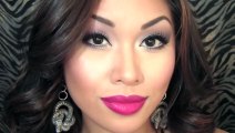 Makeup Tutorial – Holiday Makeup Purple Glittery Eyes and Cranberry Lips