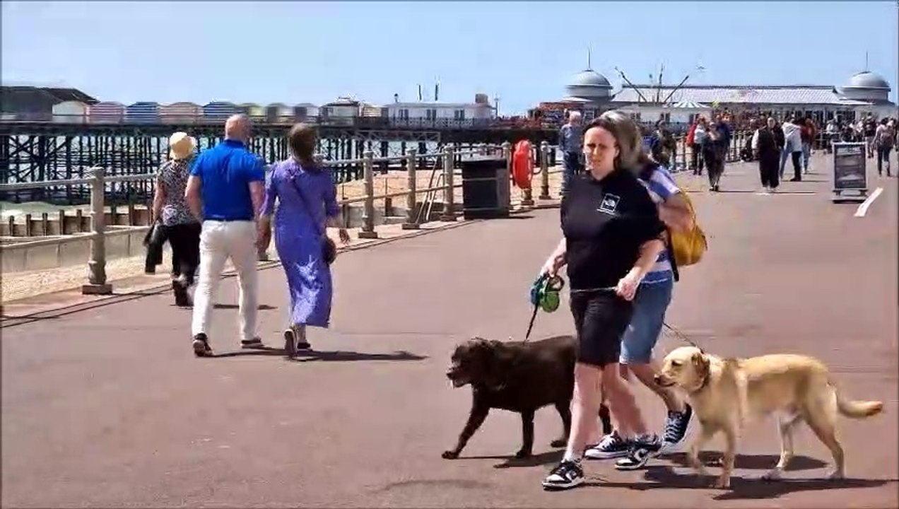 People enjoying the bank holiday weekend sun in Hastings & St Leonards, East Sussex