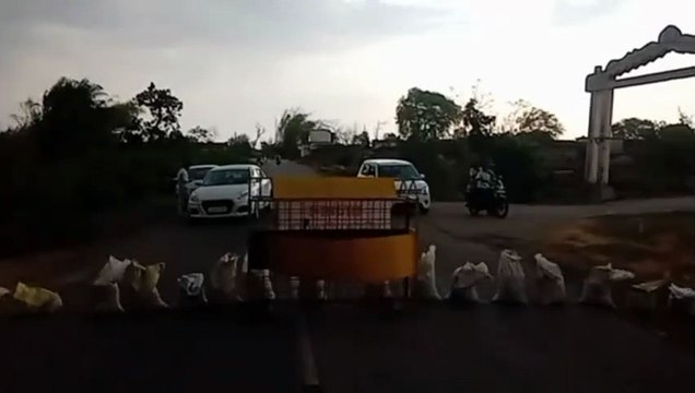 Kawardha-Korba road blocked