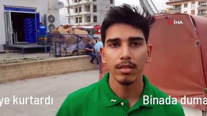 Binada dumanda mahsur kalıp bayılan genç kızı itfaiye kurtardı