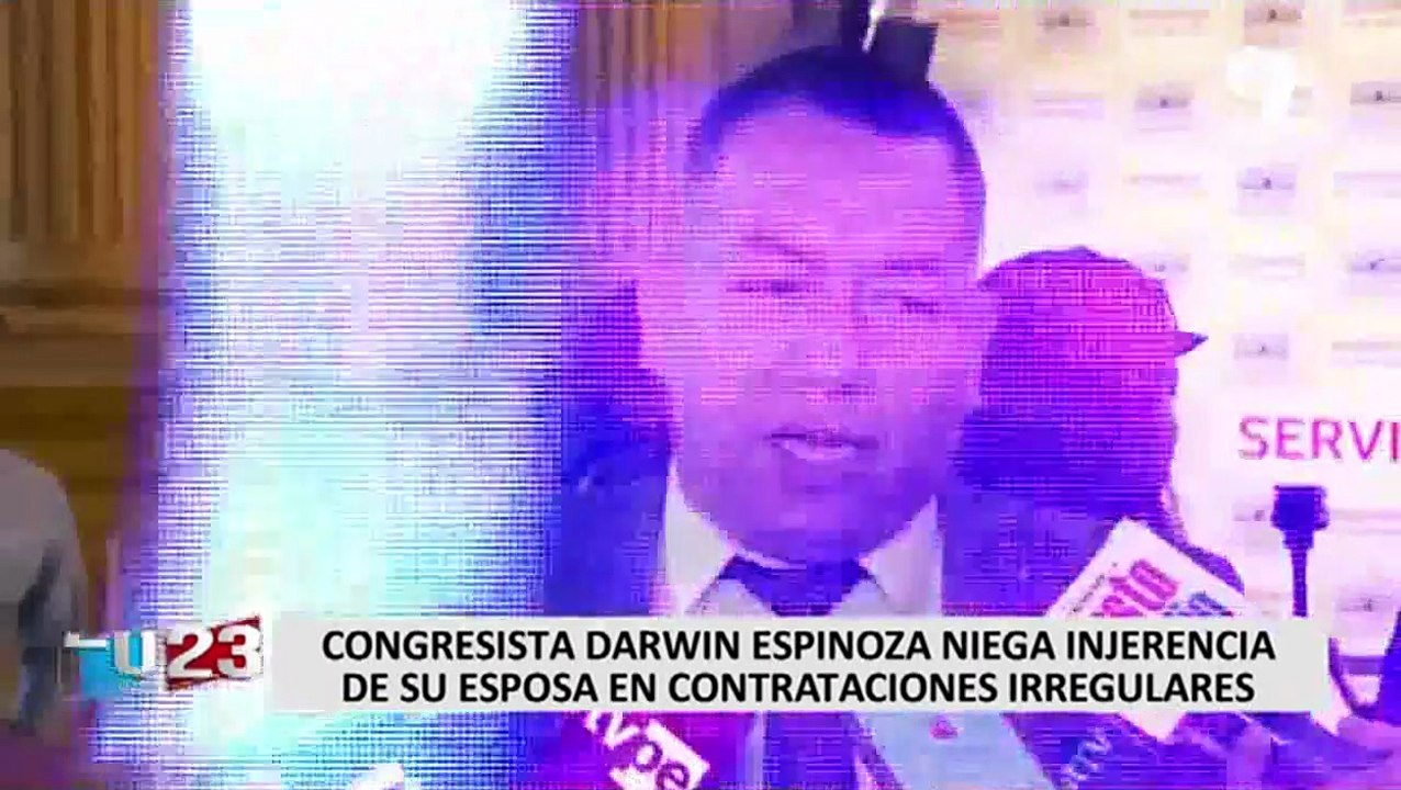 Darwin Espinoza niega injerencia de su esposa en contrataciones irregulares