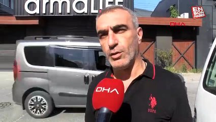 Güngören'nde iş yerine giren otomobil hızla kaçtı