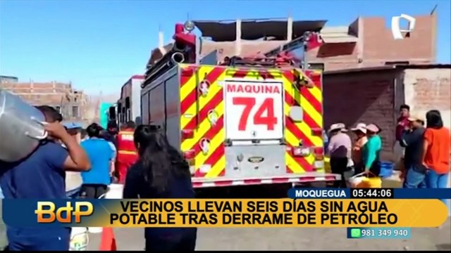 Moquegua: Vecinos llevan seis días sin agua tras derrame de petróleo en Pasto Grande