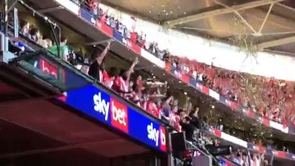 Luton Town lift the trophy