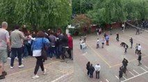 Kadıköy'de okul bahçesindekilere böyle saldırdılar