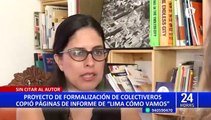Proyecto de formalización de colectiveros copió páginas de informe de 'Lima Cómo Vamos'