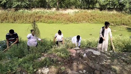 Shramdaanis shed sweat for cleaning the ghat