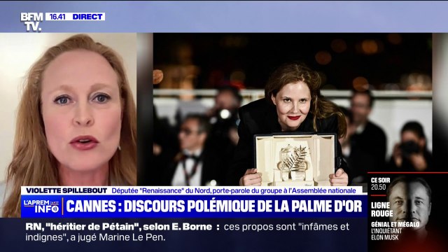 Discours Justine Triet à Cannes: J'ai été consternée , réagit Violette Spillebout