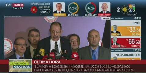 Autoridades electorales de Türkiye anuncian ventaja del candidato Erdogan en comicios