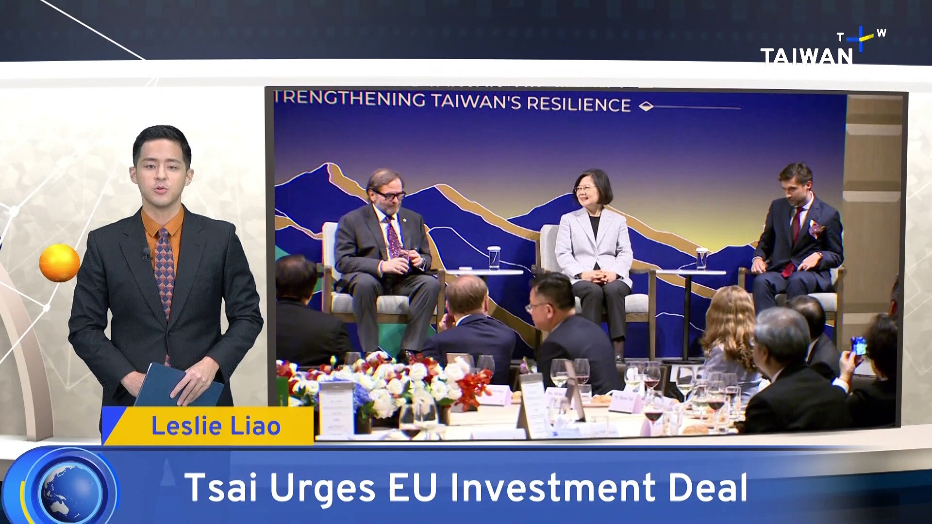 Tsai: Taiwan-EU Investment Deal Would Make the World Safer