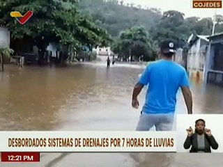 Скачать видео: 254 cojedeños fueron afectados por el desbordamiento de los drenajes por fuertes lluvias