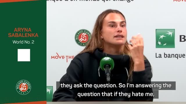 Russian and Belarusian athletes don't support war - Sabalenka