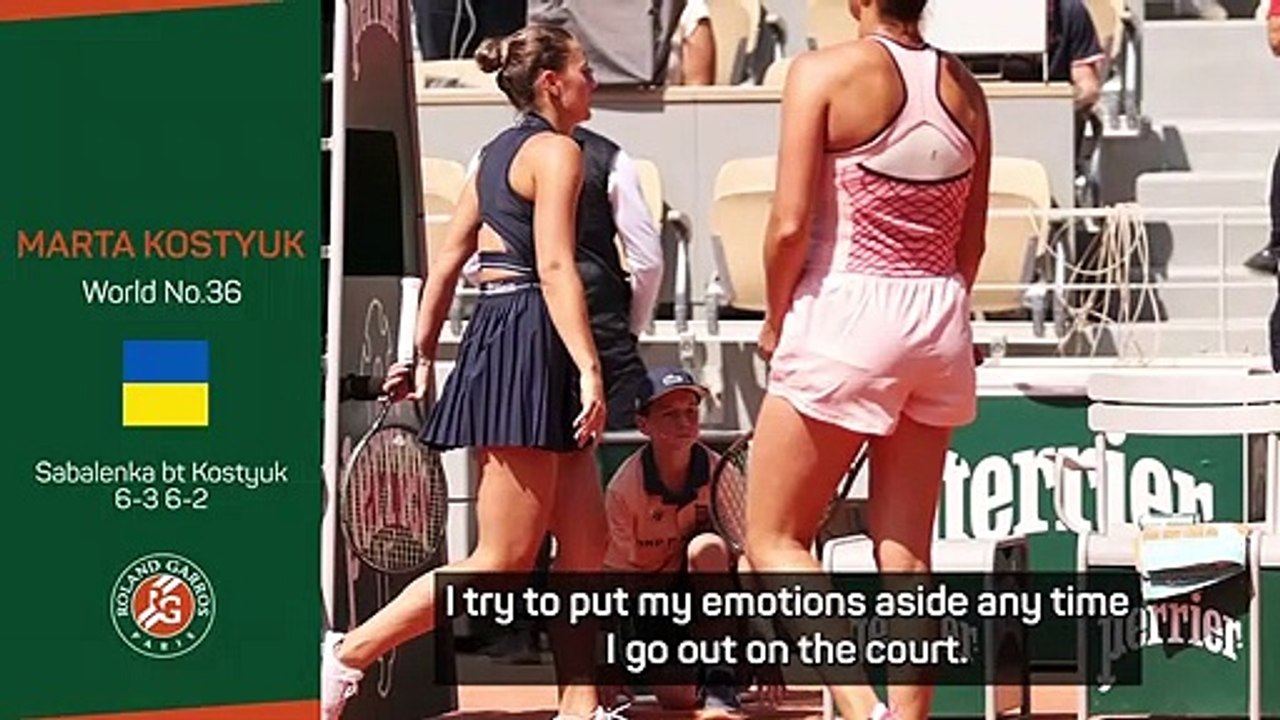 Ukraine's Kostyuk reacts to being booed by Roland Garros crowd