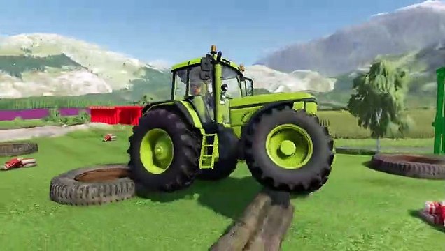 Farming Simulator 22 089 - COLORED JOHN DEERE vs MASSEY FERGUSON TRACTORS DEATH RUN