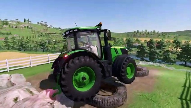 Farming Simulator 22 079 - COLORED JOHN DEERE TRACTORS DEATH RUN
