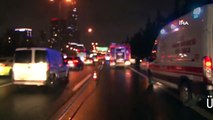 Ümraniye'de aşırı hızlı araç bariyerlere ve yol kenarındaki minibüse çarptı: 1 ölü, 2 yaralı