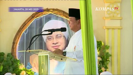 Saat Prabowo Geser Podium Agar Tak Belakangi Habib dan Ulamadi Haul Akbar Majelis Rasulullah