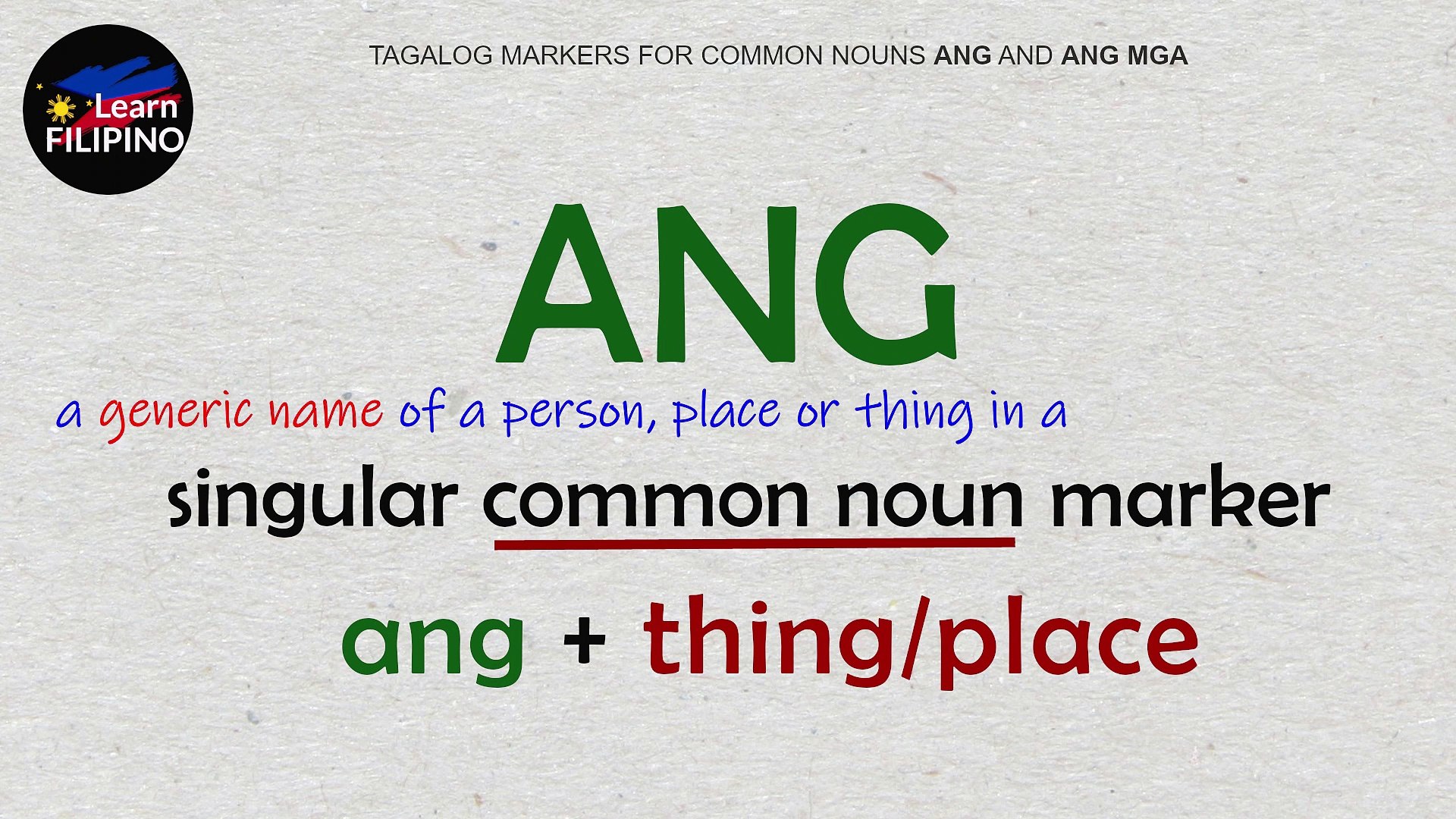 Common Noun In Tagalog