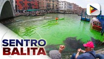 Mga awtoridad, iniimbestigahan ang dahilan ng pagiging kulay berde ng tubig ng Grand Canal sa Venice