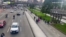 Colapsa la movilidad en varios sectores de Bogotá por marchas y disturbios