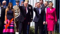 President Trump left hanging after Polish first lady appears to reject handshake before Melania