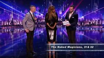The Naked Magicians: Magician Duo Strips Down In Magic Show - America's Got Talent 2017