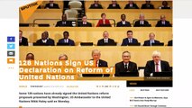 128 Nations Sign US Declaration on Reform of United Nations