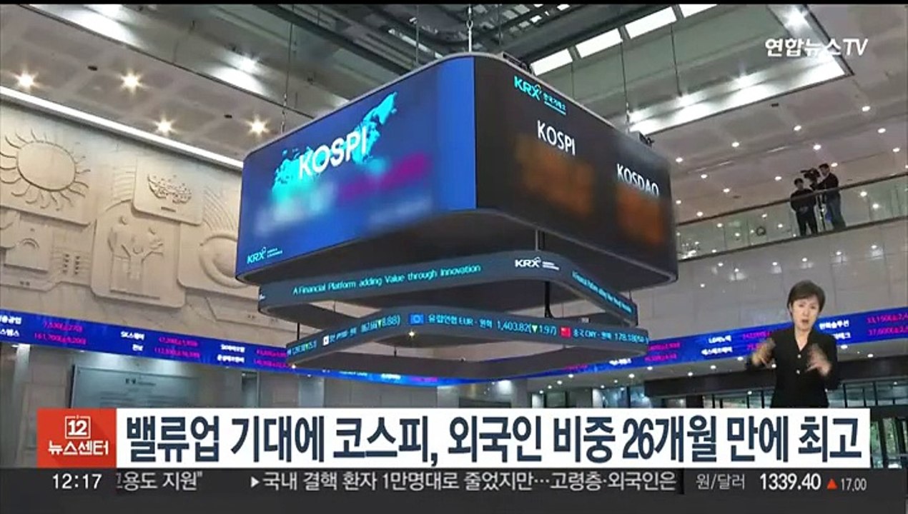 밸류업 기대에 코스피, 외국인 비중 26개월 만에 최고