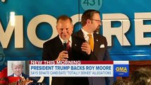 Trump breaks silence to defend Roy Moore