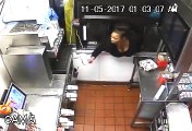 #CCTV: Mujer roba comida de McDonald’s por ventanilla de autoservicio