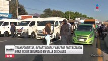 Transportistas, repartidores y gaseros protestaron para exigir seguridad en Valle de Chalco