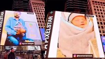 Sidhu Moosewala Father Balkaur Singh With Newborn Baby Photo At New York Times Square, Public Reacts