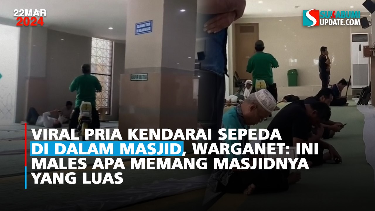 Viral Pria Kendarai Sepeda di Dalam Masjid, Warganet: Ini Males Apa Memang Masjidnya yang Luas