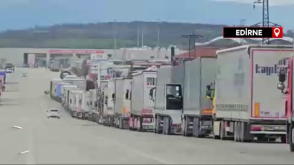 Hamzabeyli'de 20 kilometre TIR kuyruğu oluştu