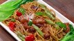 Chinese Cuisine Eggplant and Beans Braised Noodles