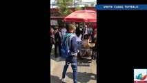 Presuntos estudiantes golpean a policías cerca del Metro Balderas