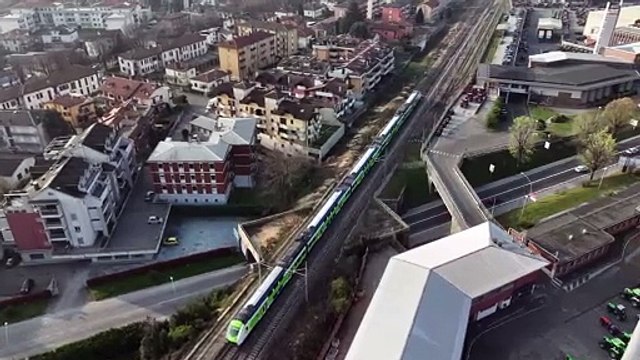 Incidente ferroviaria a Treviglio. L'incidente visto da un drone