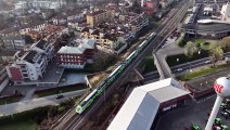 L'incidente ferroviario di Treviglio visto da un drone