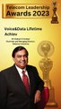 भारत के टेलीकॉम क्षेत्र में अद्वितीय योगदान के लिए रिलायंस के चेयरमैन और प्रबंध निदेशक मुकेश अंबानी को वॉयस एंड डेटा द्वारा प्रतिष्ठित 'लाइफटाइम अचीवमेंट' अवॉर्ड मिला