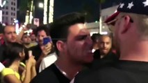 Pelea en el paseo de la fama en la estrella de Donald Trump