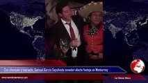 Con champán y mariachi, Samuel García Sepúlveda senador electo festeja