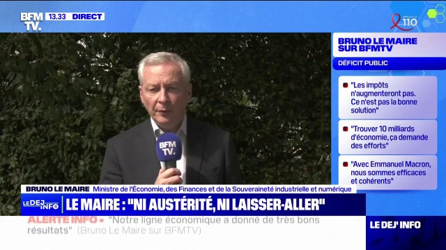 Déficit: Bruno Le Maire voit dans la réforme de l'assurance-chômage une vraie réponse structurelle à la question des finances publiques
