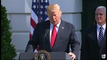 Donald Trump da una rueda de prensa desde la Casa Blanca sobre la economía de EEUU
