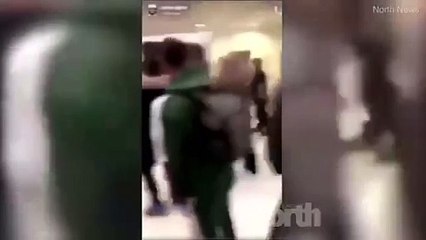 Student gets TASERED by police during college brawl