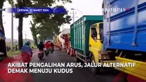 Demak Banjir Aspal Mengelupas,  Jalur Pantura Belum Bisa Dilewati