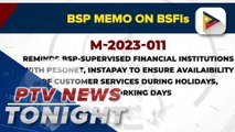 BSP reminds BSFIs to ensure availability of customer services for PesoNet, InstaPay during...